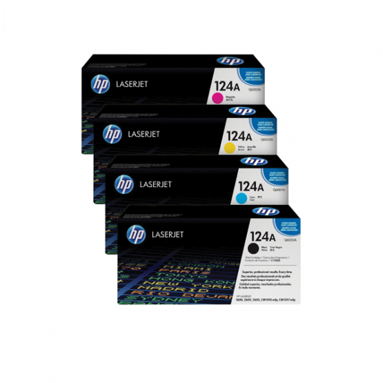 HP 124A Original Toner Cartridge Multi-Pack - Black, Cyan, Magenta, Yellow (HP815974) 